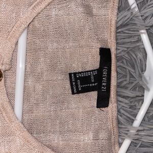 Beige Forever 21 Crop Cardigan